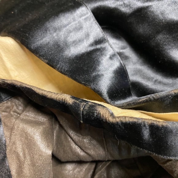 Antique Victorian Silk Satin Men's Double Breasted Vest • Black • 38" Chest - Picture 14 of 14